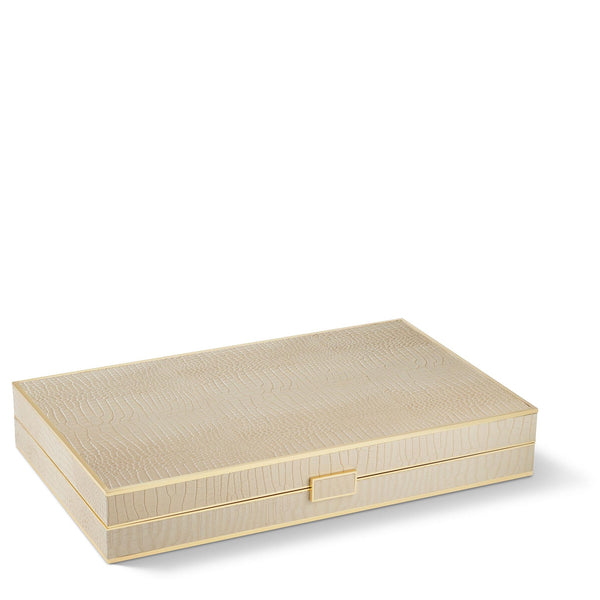 Load image into Gallery viewer, AERIN Croc Leather Backgammon Set