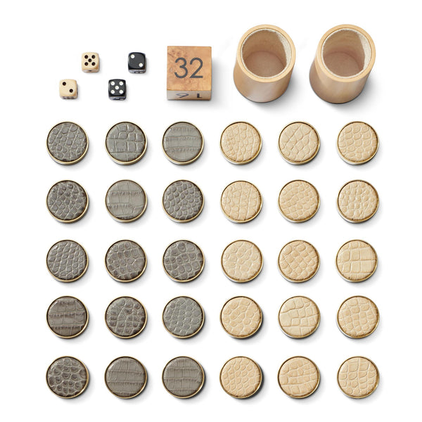 Load image into Gallery viewer, AERIN Croc Leather Backgammon Set