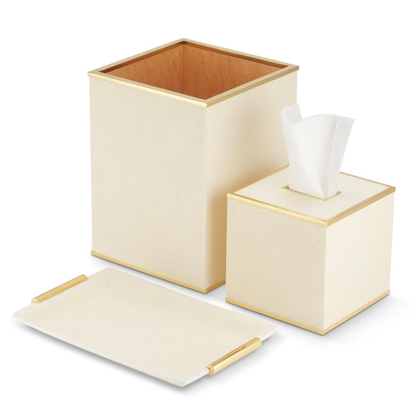 Load image into Gallery viewer, AERIN Classic Shagreen Tissue Box Cover - Cream