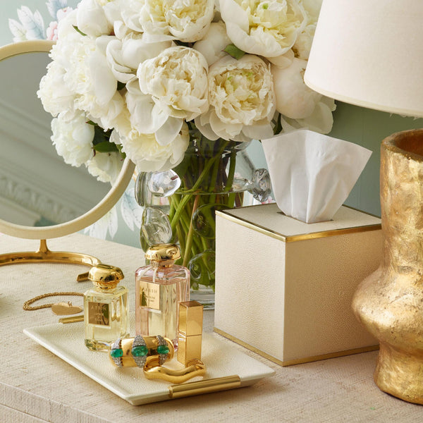 Load image into Gallery viewer, AERIN Classic Shagreen Tissue Box Cover - Cream