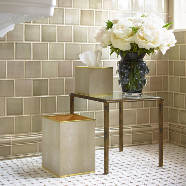 Load image into Gallery viewer, AERIN Classic Shagreen Waste Basket - Dove