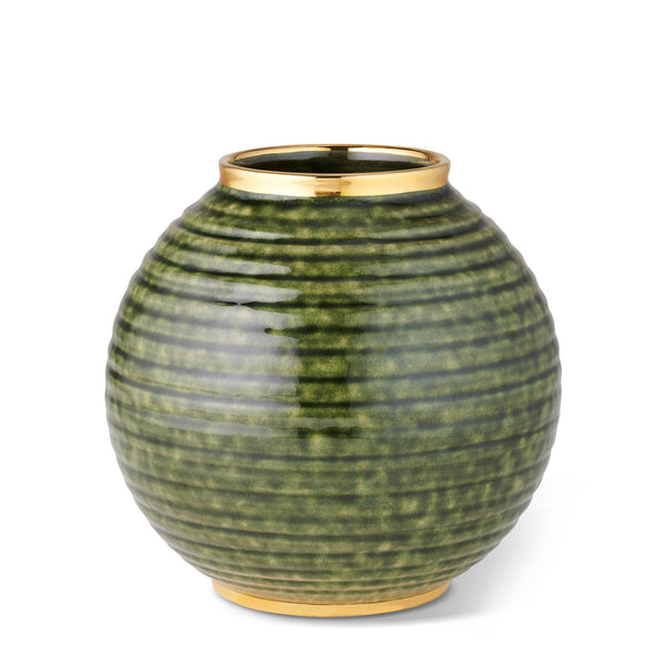 Load image into Gallery viewer, AERIN Calinda Round Vase - Forest Green
