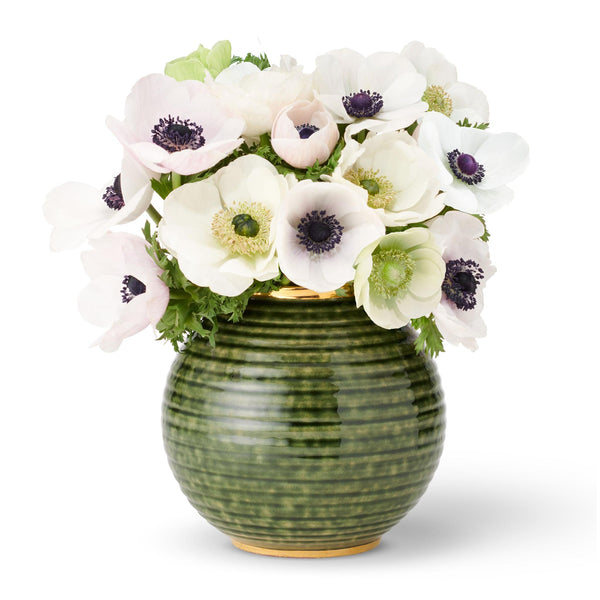 Load image into Gallery viewer, AERIN Calinda Round Vase - Forest Green