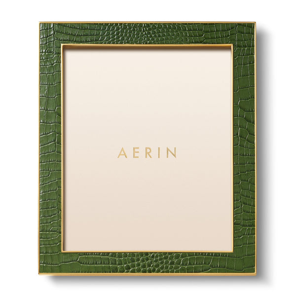 Load image into Gallery viewer, AERIN Classic Croc Leather 8x10 Frame - Verde