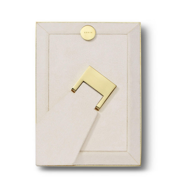 Load image into Gallery viewer, AERIN Classic Croc Leather 4x6 Frame - Fawn