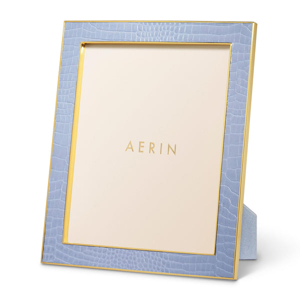 Load image into Gallery viewer, AERIN Classic Croc Leather 8x10 Frame - Hydrangea Blue