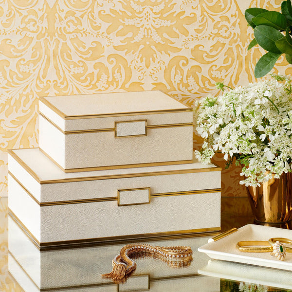 Load image into Gallery viewer, AERIN Classic Shagreen Small Jewelry Box - Cream