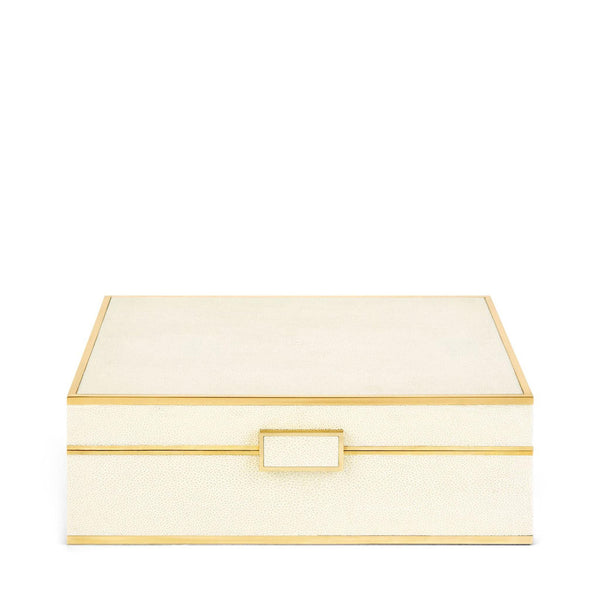 Load image into Gallery viewer, AERIN Classic Shagreen Large Jewelry Box - Cream