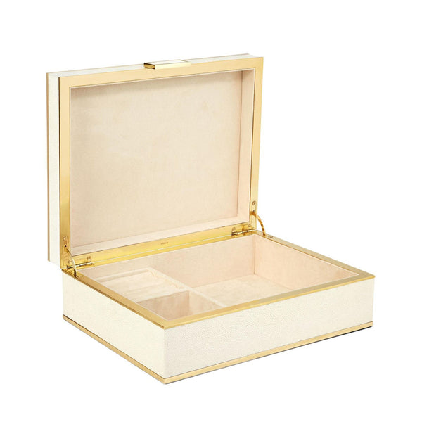 Load image into Gallery viewer, AERIN Classic Shagreen Large Jewelry Box - Cream