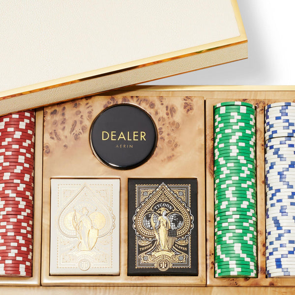 Load image into Gallery viewer, AERIN Shagreen Poker Set - Cream