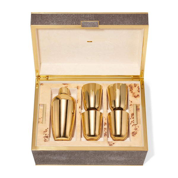 Load image into Gallery viewer, AERIN Classic Shagreen Bar Set - Chocolate