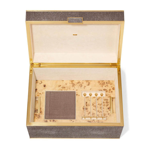 Load image into Gallery viewer, AERIN Classic Shagreen Bar Set - Chocolate