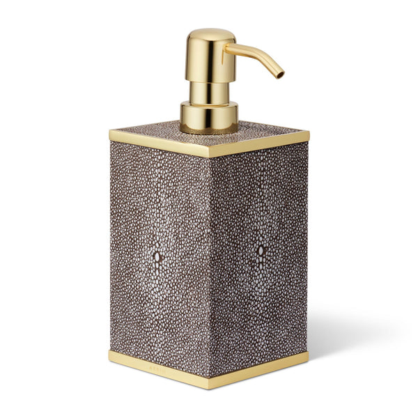 Load image into Gallery viewer, AERIN Classic Shagreen Soap Pump Dispenser - Chocolate
