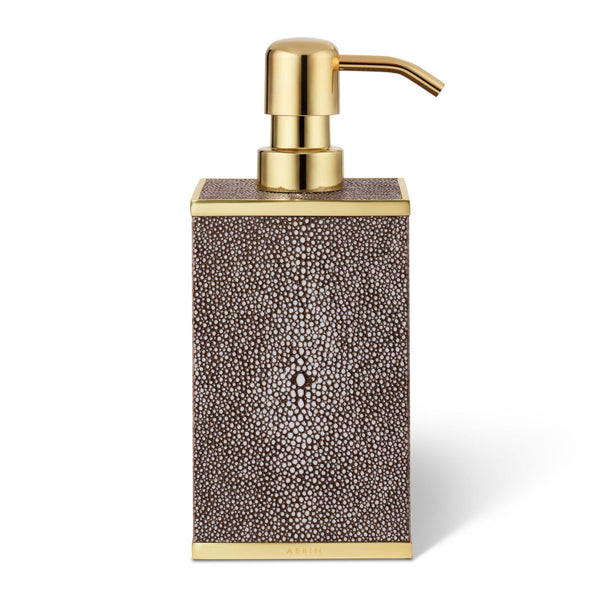 Load image into Gallery viewer, AERIN Classic Shagreen Soap Pump Dispenser - Chocolate