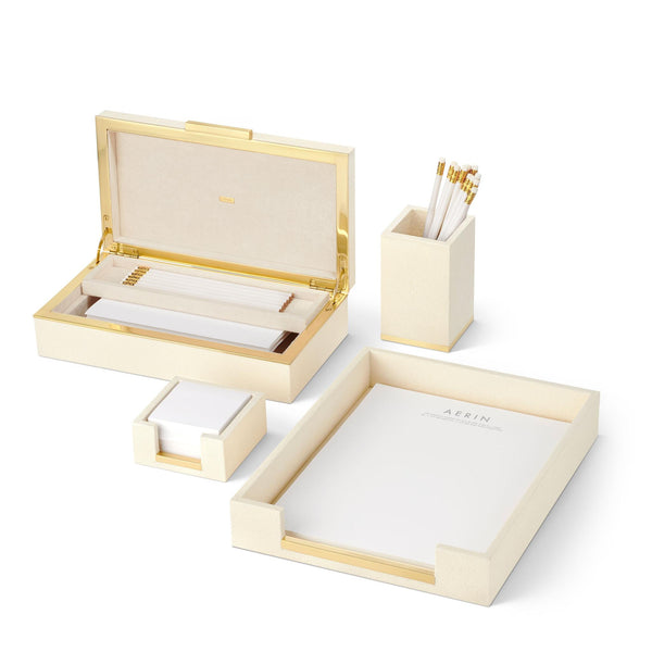 Load image into Gallery viewer, AERIN Shagreen Paper Tray - Cream