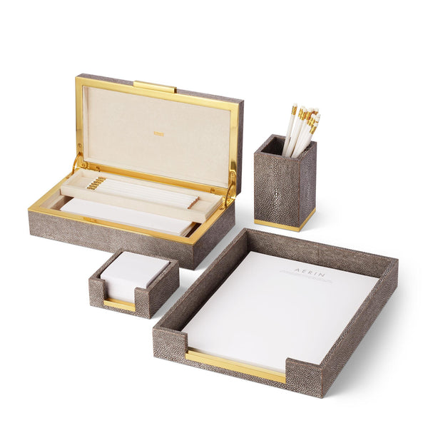 Load image into Gallery viewer, AERIN Shagreen Paper Tray - Chocolate