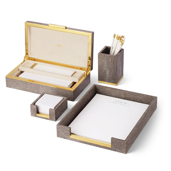 Load image into Gallery viewer, AERIN Shagreen Envelope Box - Chocolate