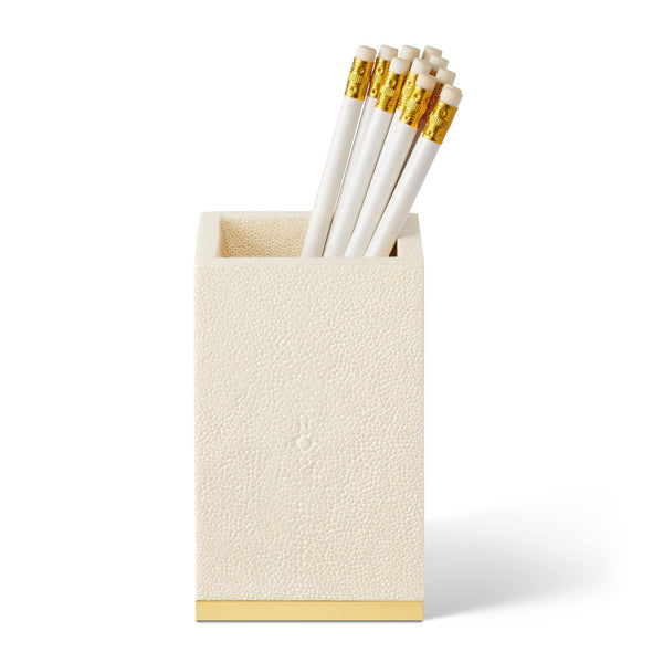 Load image into Gallery viewer, AERIN Shagreen Pencil Cup - Cream