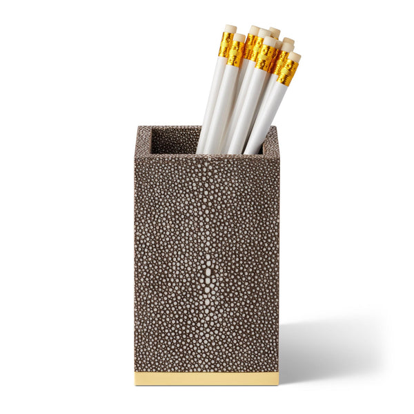 Load image into Gallery viewer, AERIN Shagreen Pencil Cup - Chocolate