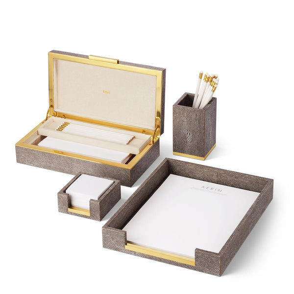 Load image into Gallery viewer, AERIN Shagreen Pencil Cup - Chocolate