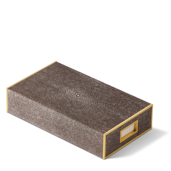Load image into Gallery viewer, AERIN Shagreen Oversized Match Box - Chocolate
