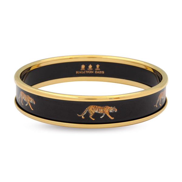 Load image into Gallery viewer, Halcyon Days "Tiger on Black & Gold" Bangle