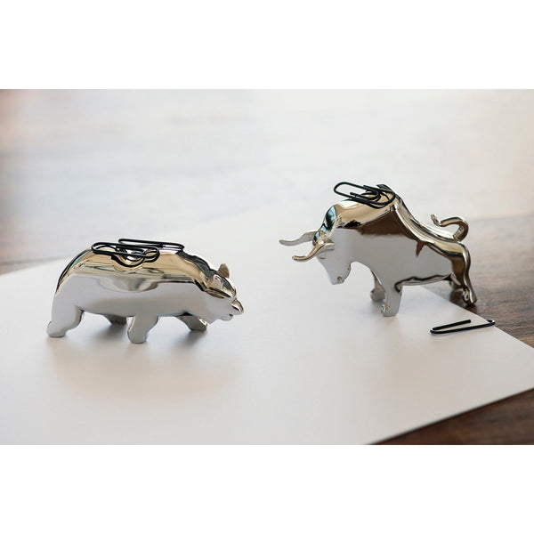 Load image into Gallery viewer, Philippi Bull & Bear Paper Clip Holder