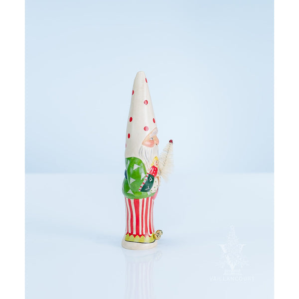Load image into Gallery viewer, Vaillancourt Folk Art - Santa Elf Holding Doll Chalkware Figurine