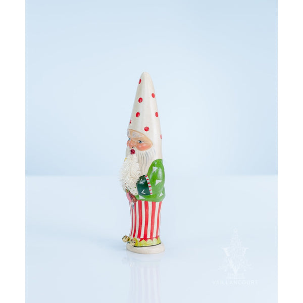 Load image into Gallery viewer, Vaillancourt Folk Art - Santa Elf Holding Doll Chalkware Figurine