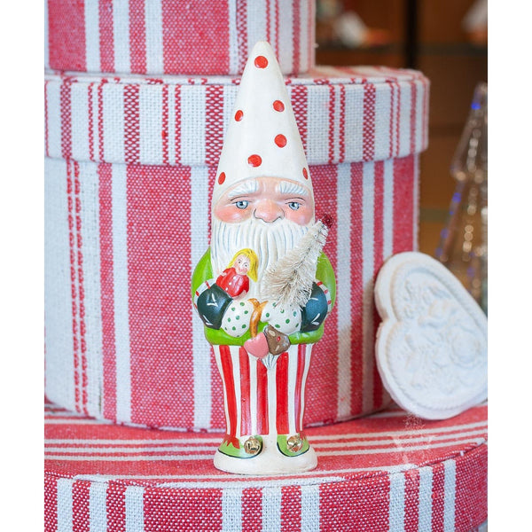 Load image into Gallery viewer, Vaillancourt Folk Art - Santa Elf Holding Doll Chalkware Figurine