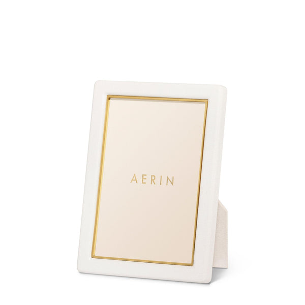 Load image into Gallery viewer, AERIN Piero Leather 4x6 Frame - Shadow White