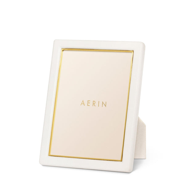Load image into Gallery viewer, AERIN Piero Leather 5x7 Frame - Shadow White