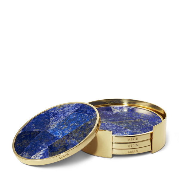 Load image into Gallery viewer, AERIN Lucas Mosaic Coaster, Set of 4 - Lapis