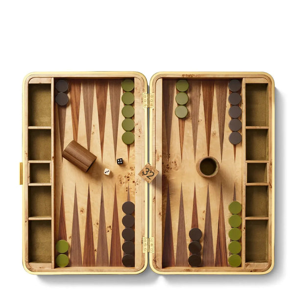 Load image into Gallery viewer, AERIN Velvet Backgammon, Moss