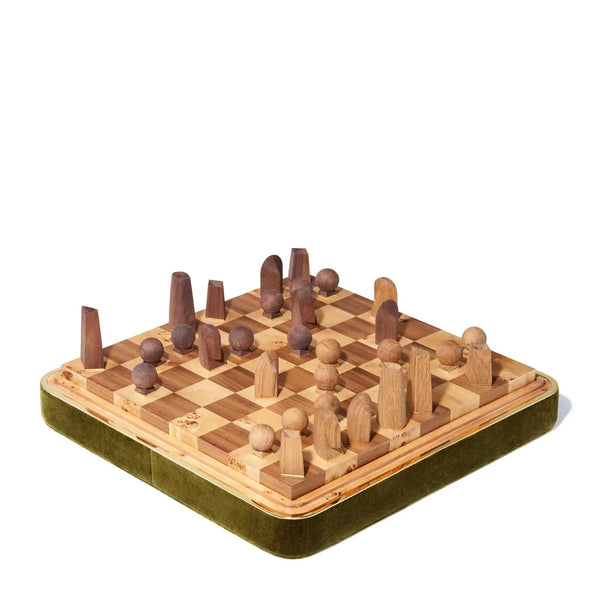 Load image into Gallery viewer, AERIN Velvet Chess Set, Moss