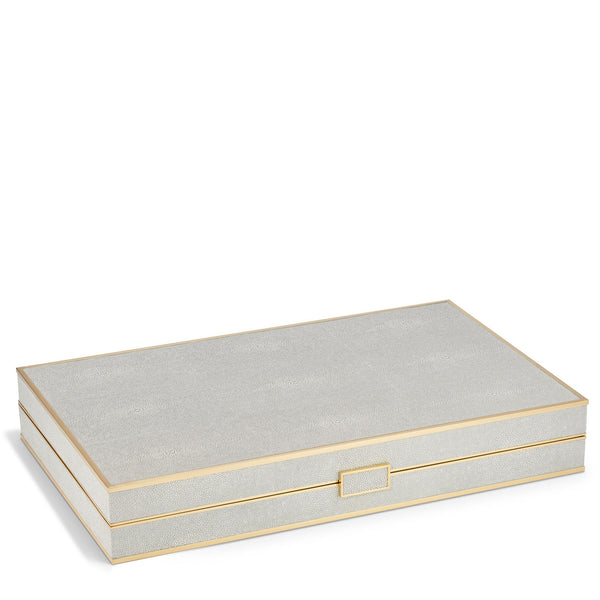 Load image into Gallery viewer, AERIN Shagreen Backgammon Set - Dove