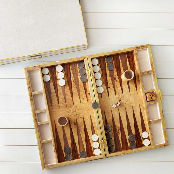Load image into Gallery viewer, AERIN Shagreen Backgammon Set - Cream