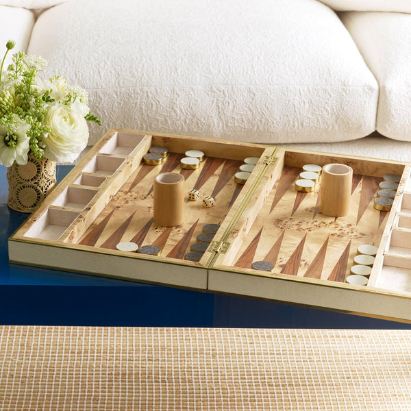 Load image into Gallery viewer, AERIN Shagreen Backgammon Set - Cream