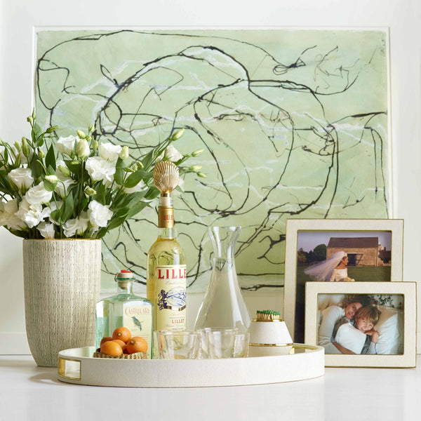 Load image into Gallery viewer, AERIN Modern Shagreen Cocktail Tray - Cream