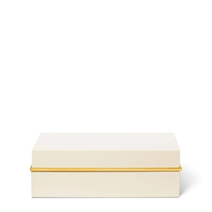 AERIN Piero Medium Lacquer Box, Cream