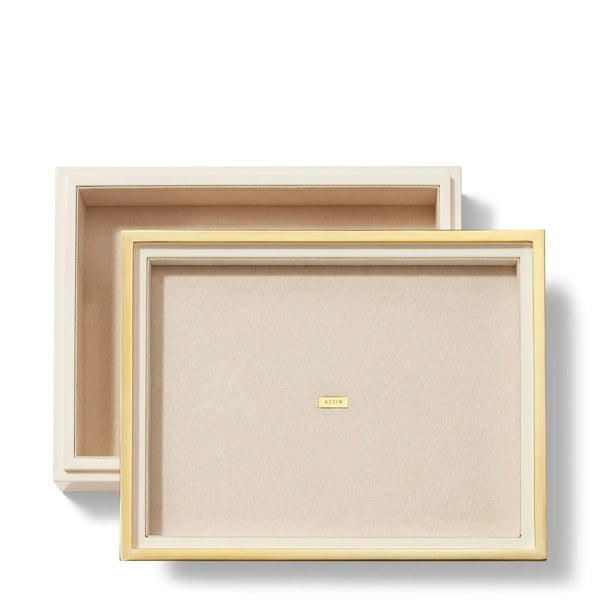 Load image into Gallery viewer, AERIN Piero Large Lacquer Box, Cream