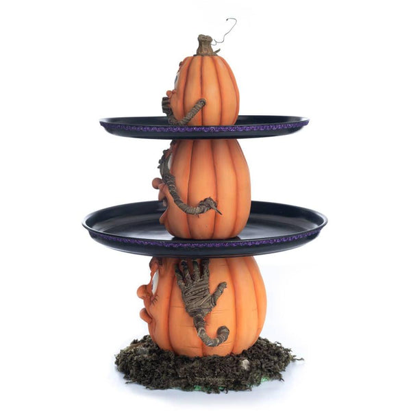 Load image into Gallery viewer, Katherine's Collection Three Wise Pumpkins Tiered Tray