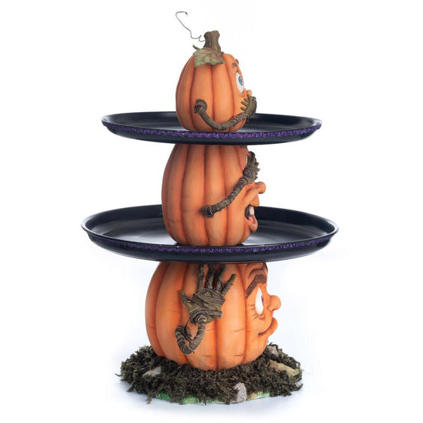Load image into Gallery viewer, Katherine's Collection Three Wise Pumpkins Tiered Tray