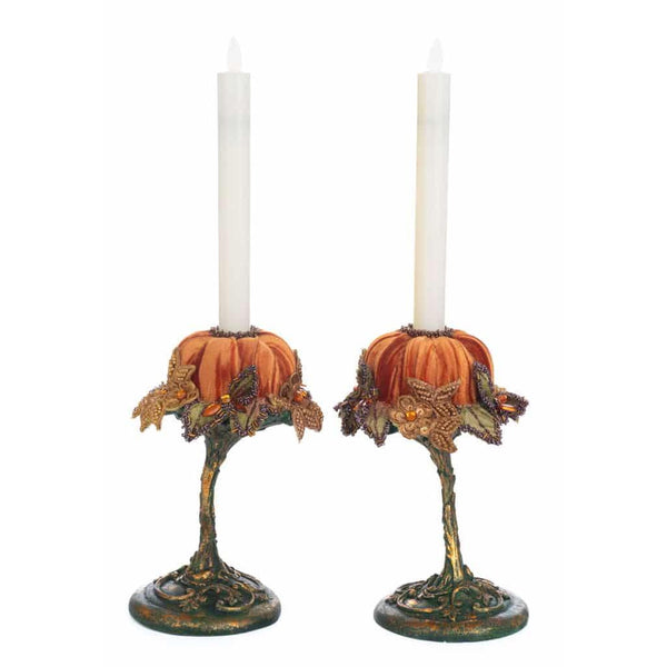 Load image into Gallery viewer, Katherine's Collection Pumpkin Candle Holder Set of 2