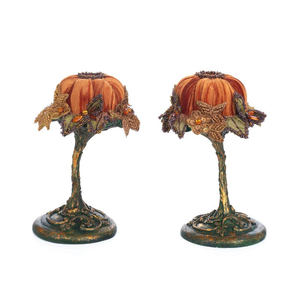 Load image into Gallery viewer, Katherine's Collection Pumpkin Candle Holder Set of 2