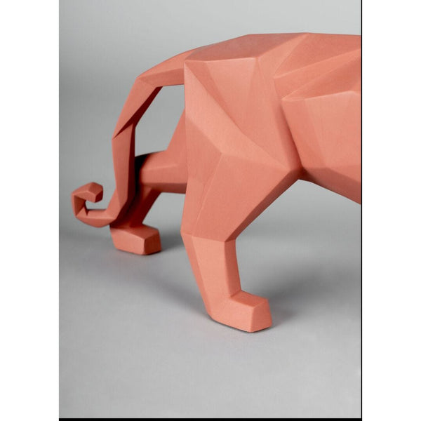 Load image into Gallery viewer, Lladro Panther Figurine - Coral Matte
