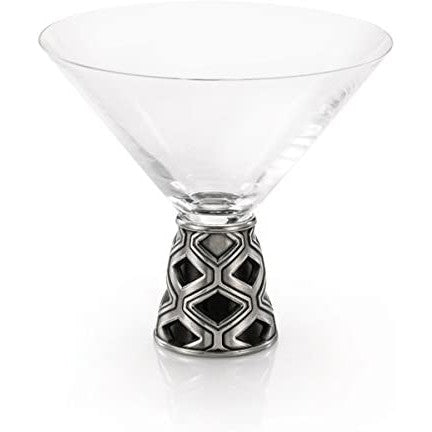 Load image into Gallery viewer, Royal Selangor Diamond Pattern Martini Glass with Wood Stem