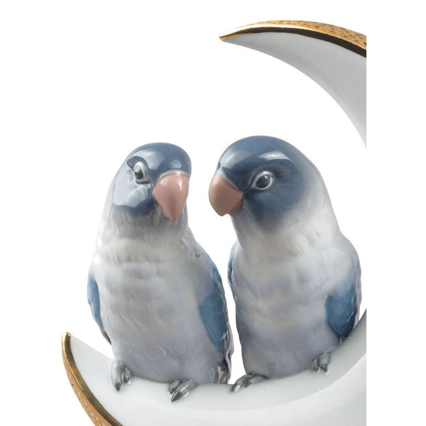 Load image into Gallery viewer, Lladro Fly Me to The Moon Birds Figurine - Golden Lustre