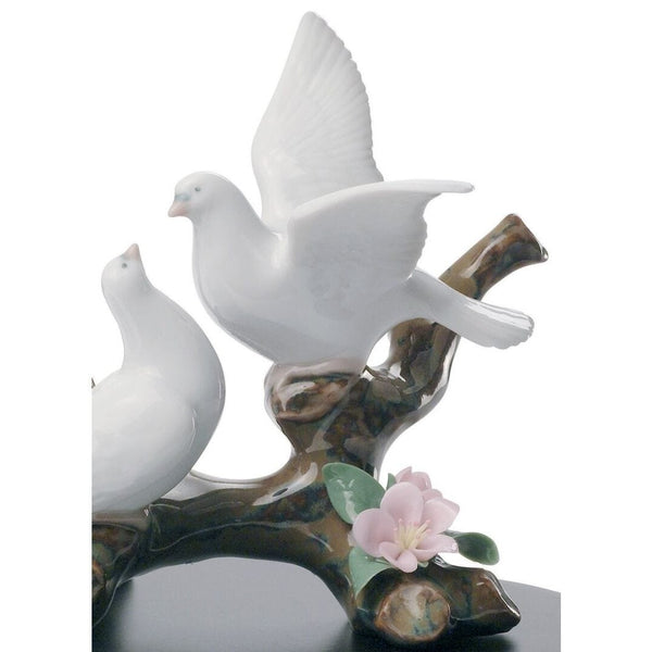 Load image into Gallery viewer, Lladro Doves on A Cherry Tree Figurine