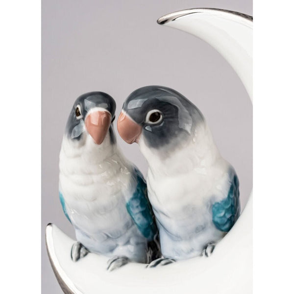Load image into Gallery viewer, Lladro Fly Me to The Moon Birds Figurine - Silver Lustre